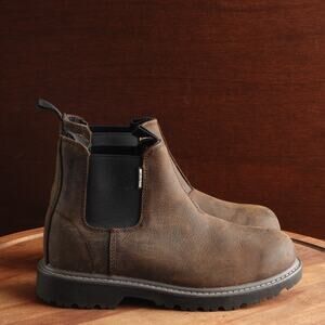 Wolverine Boots Womens SZ 8W Brown Floorhand Romeo Steel Toe Waterproof Leather